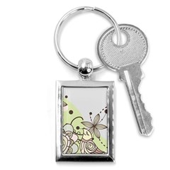 Flowers Bird Floral Floral Design Key Chain (rectangle) by Grandong