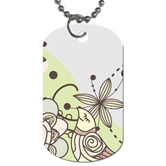 Flowers Bird Floral Floral Design Dog Tag (one Side) by Grandong