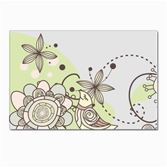 Flowers Bird Floral Floral Design Postcard 4 x 6  (pkg Of 10) by Grandong