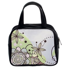 Flowers Bird Floral Floral Design Classic Handbag (two Sides) by Grandong