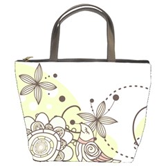 Flowers Bird Floral Floral Design Bucket Bag by Grandong