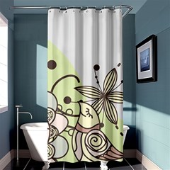 Flowers Bird Floral Floral Design Shower Curtain 36  X 72  (stall)  by Grandong