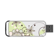 Flowers Bird Floral Floral Design Portable Usb Flash (one Side) by Grandong