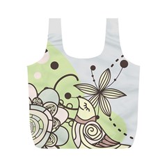 Flowers Bird Floral Floral Design Full Print Recycle Bag (m) by Grandong