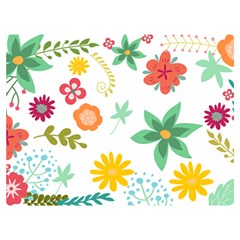 Flowers Leaves Background Floral Two Sides Premium Plush Fleece Blanket (extra Small) by Grandong