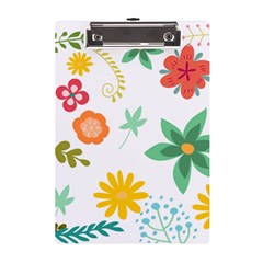 Flowers Leaves Background Floral A5 Acrylic Clipboard by Grandong