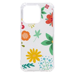 Flowers Leaves Background Floral Iphone 14 Pro Tpu Uv Print Case