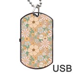 Floral Flowers Bloom Blossom Art Dog Tag USB Flash (Two Sides) Back