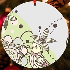 Flowers Bird Floral Floral Design Uv Print Acrylic Ornament Round