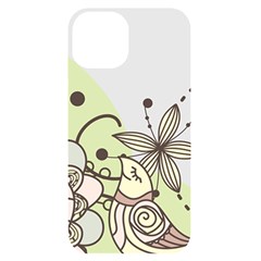 Flowers Bird Floral Floral Design Iphone 14 Black Uv Print Case by Grandong