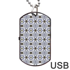 Flower Branch Corolla Wreath Lease Pattern Dog Tag Usb Flash (one Side) by Grandong