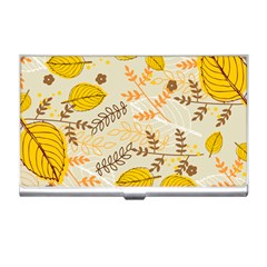 Leaves Flowers Background Pattern Business Card Holder by Grandong