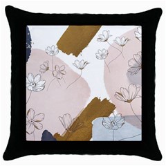 Flower Branch Corolla Wreath Throw Pillow Case (black) by Grandong