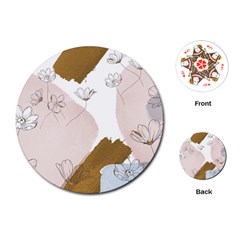 Flower Branch Corolla Wreath Playing Cards Single Design (round) by Grandong