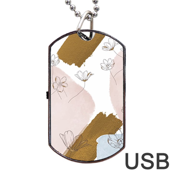 Flower Branch Corolla Wreath Dog Tag USB Flash (One Side)