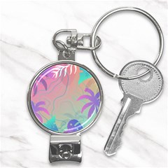 Palm Trees Leaves Plants Tropical Nail Clippers Key Chain by Grandong