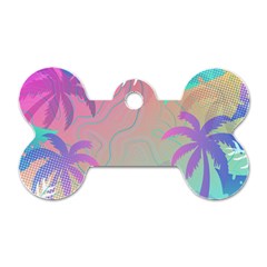 Palm Trees Leaves Plants Tropical Dog Tag Bone (two Sides) by Grandong