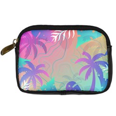 Palm Trees Leaves Plants Tropical Digital Camera Leather Case by Grandong