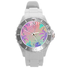 Palm Trees Leaves Plants Tropical Round Plastic Sport Watch (l) by Grandong