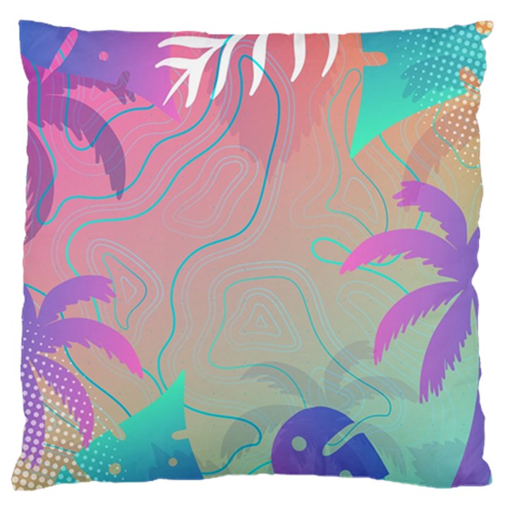 Palm Trees Leaves Plants Tropical Large Cushion Case (Two Sides)