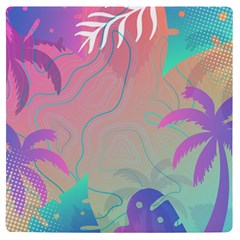 Palm Trees Leaves Plants Tropical Uv Print Square Tile Coaster  by Grandong