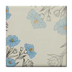 Digital Paper Flowers Background Tile Coaster by Grandong