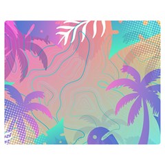 Palm Trees Leaves Plants Tropical Premium Plush Fleece Blanket (medium)