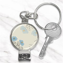 Digital Paper Flowers Background Nail Clippers Key Chain by Grandong