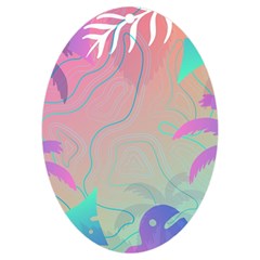 Palm Trees Leaves Plants Tropical Uv Print Acrylic Ornament Oval by Grandong