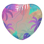 Palm Trees Leaves Plants Tropical Heart Glass Fridge Magnet (4 pack) Front