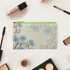 Digital Paper Flowers Background Cosmetic Bag (xs) by Grandong