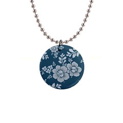 Flowers Design Floral Pattern 1  Button Necklace by Grandong