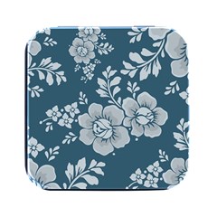 Flowers Design Floral Pattern Square Metal Box (black) by Grandong