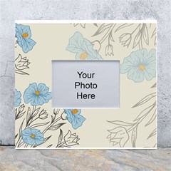 Digital Paper Flowers Background White Wall Photo Frame 5  X 7  by Grandong