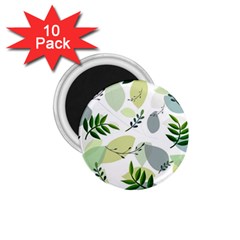 Leaves Foliage Pattern Abstract 1 75  Magnets (10 Pack)  by Grandong