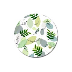 Leaves Foliage Pattern Abstract Magnet 3  (round) by Grandong