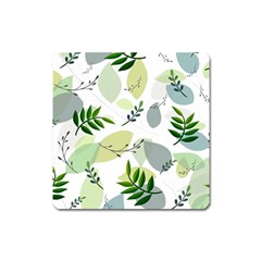 Leaves Foliage Pattern Abstract Square Magnet by Grandong