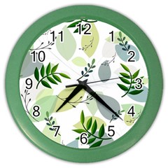 Leaves Foliage Pattern Abstract Color Wall Clock by Grandong