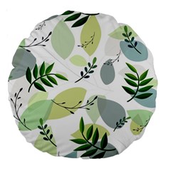 Leaves Foliage Pattern Abstract Large 18  Premium Round Cushions by Grandong