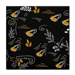 Leaves Coffee Digital Paper Cup Tile Coaster by Grandong