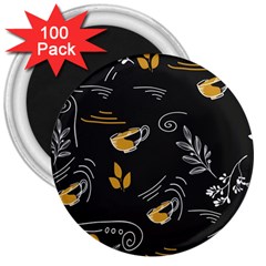 Leaves Coffee Digital Paper Cup 3  Magnets (100 Pack) by Grandong