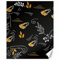 Leaves Coffee Digital Paper Cup Canvas 11  X 14  by Grandong