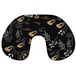 Leaves Coffee Digital Paper Cup Travel Neck Pillow Front