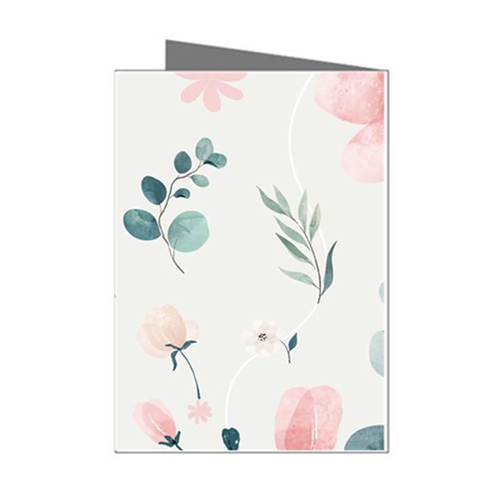 Flower Branch Corolla Wreath Lease Mini Greeting Cards (Pkg of 8)