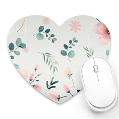 Flower Branch Corolla Wreath Lease Heart Mousepad by Grandong