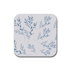 Flowers Floral Design Pattern Rubber Coaster (square) by Grandong