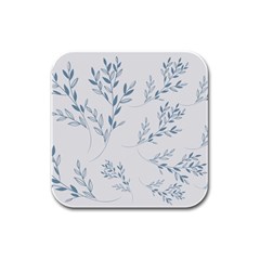 Flowers Floral Design Pattern Rubber Square Coaster (4 Pack) by Grandong