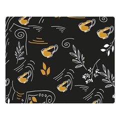 Leaves Coffee Digital Paper Cup Premium Plush Fleece Blanket (large) by Grandong