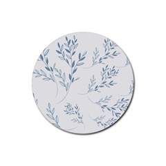 Flowers Floral Design Pattern Rubber Coaster (round) by Grandong