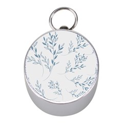 Flowers Floral Design Pattern Mini Silver Compasses by Grandong